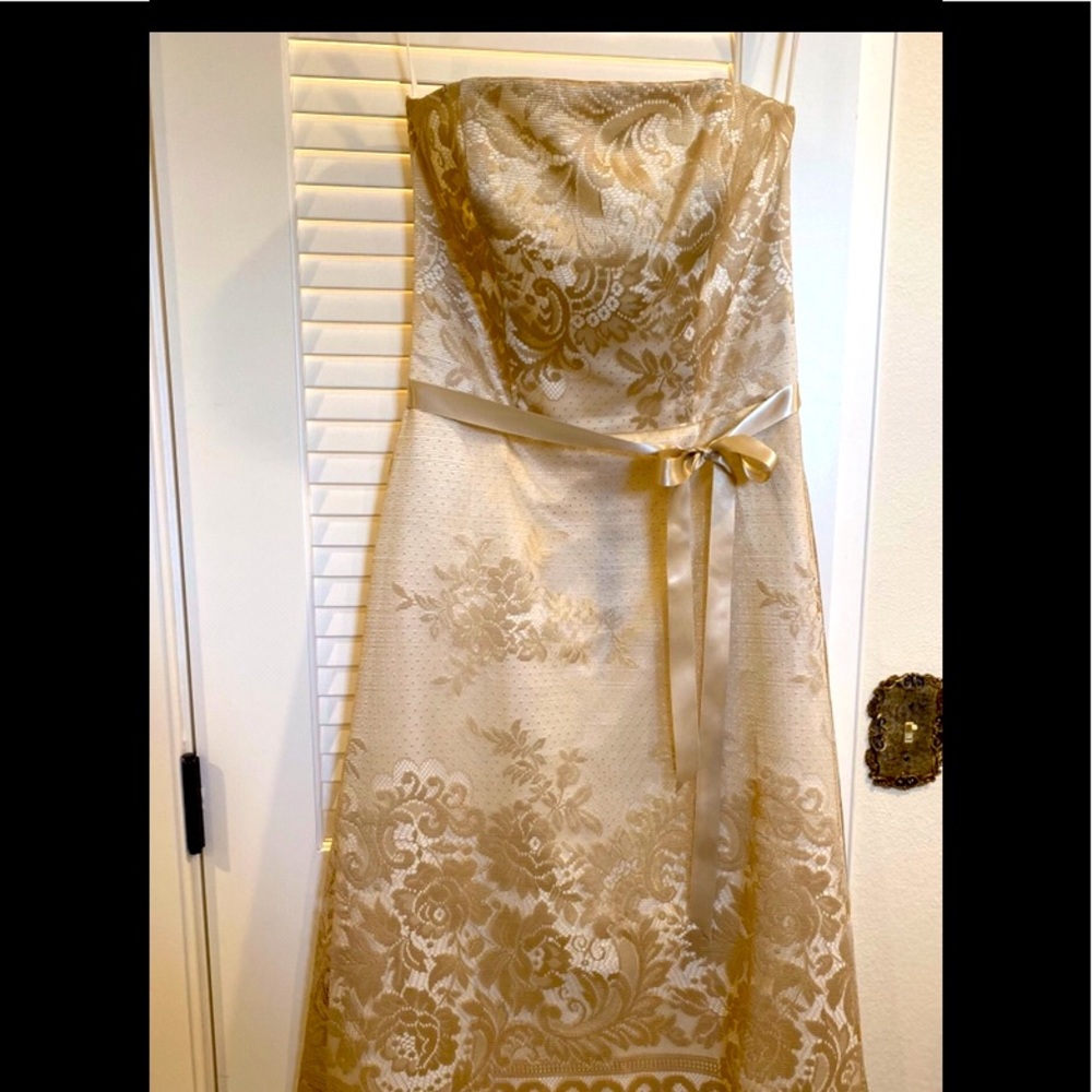 White House black market dress gold color